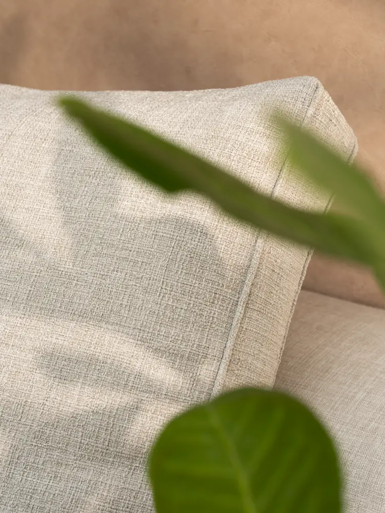 Laguna upholstery fabric by Vescom with open irregular structure and natural look