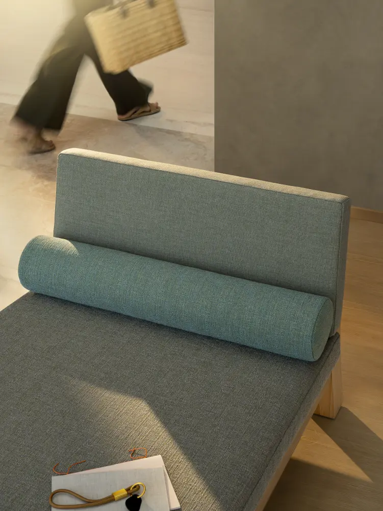 Laguna upholstery fabric by Vescom on outdoor seating cushions