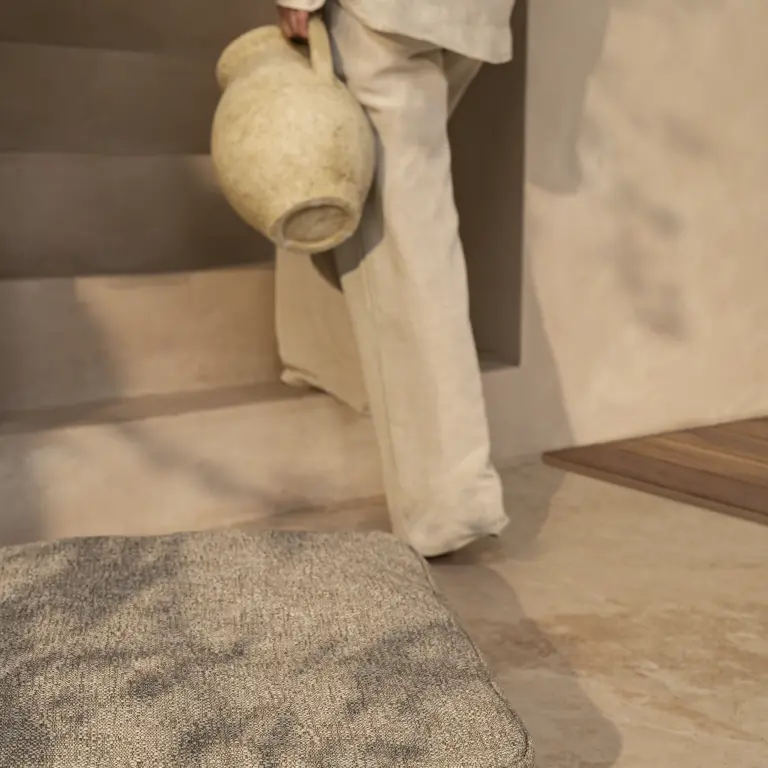 Laguna upholstery fabric by Vescom detail showing open structure and tactile texture