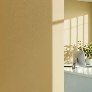 Vescom Colour Choice vinyl wallcovering exposed to daylight demonstrating durability in care environment