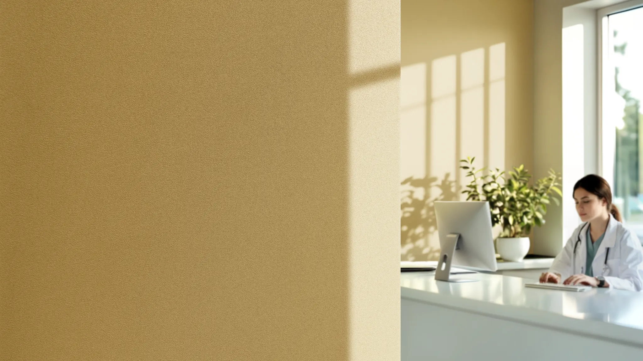 Vescom Colour Choice vinyl wallcovering exposed to daylight demonstrating durability in care environment