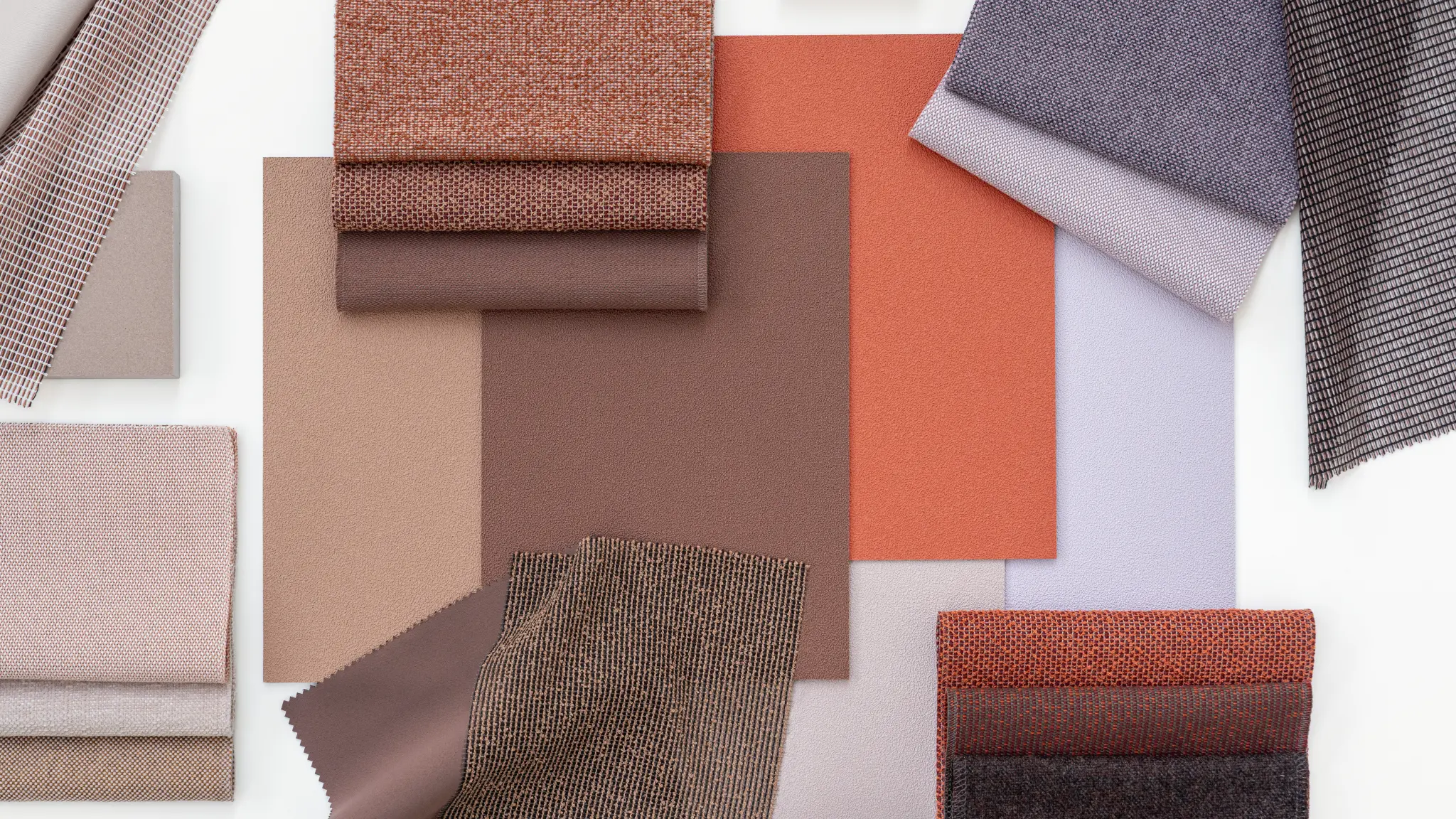 Vescom Colour Choice Earthy Depth vinyl wallcovering collage with warm terracotta and soft natural tones