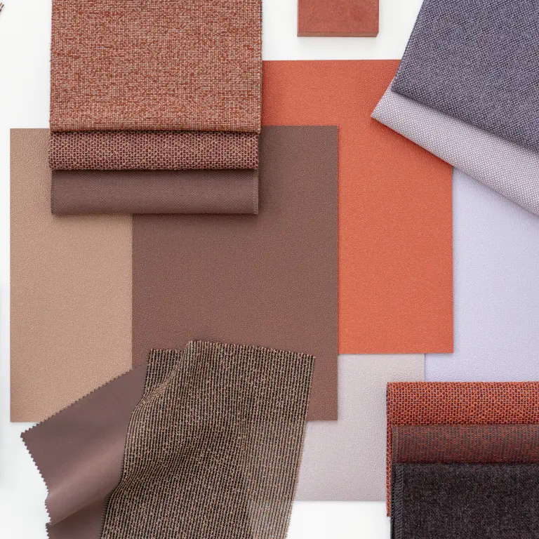 Vescom Colour Choice Earthy Depth vinyl wallcovering collage with warm terracotta and soft natural tones