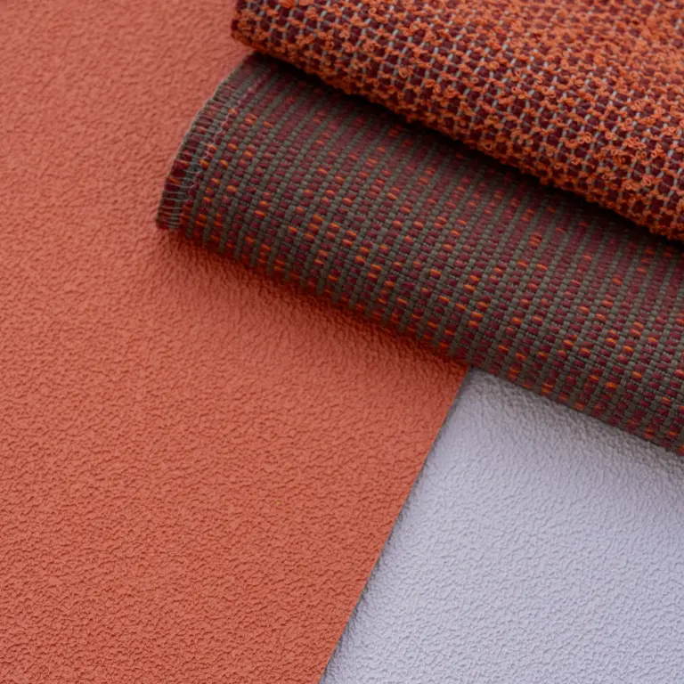 Vescom Colour Choice Earthy Depth vinyl wallcovering collage with layered materials in earthy shades