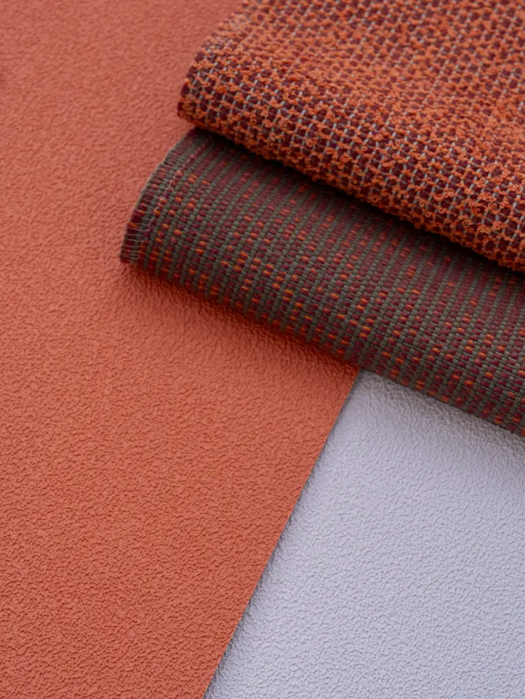 Vescom Colour Choice Earthy Depth vinyl wallcovering collage with layered materials in earthy shades