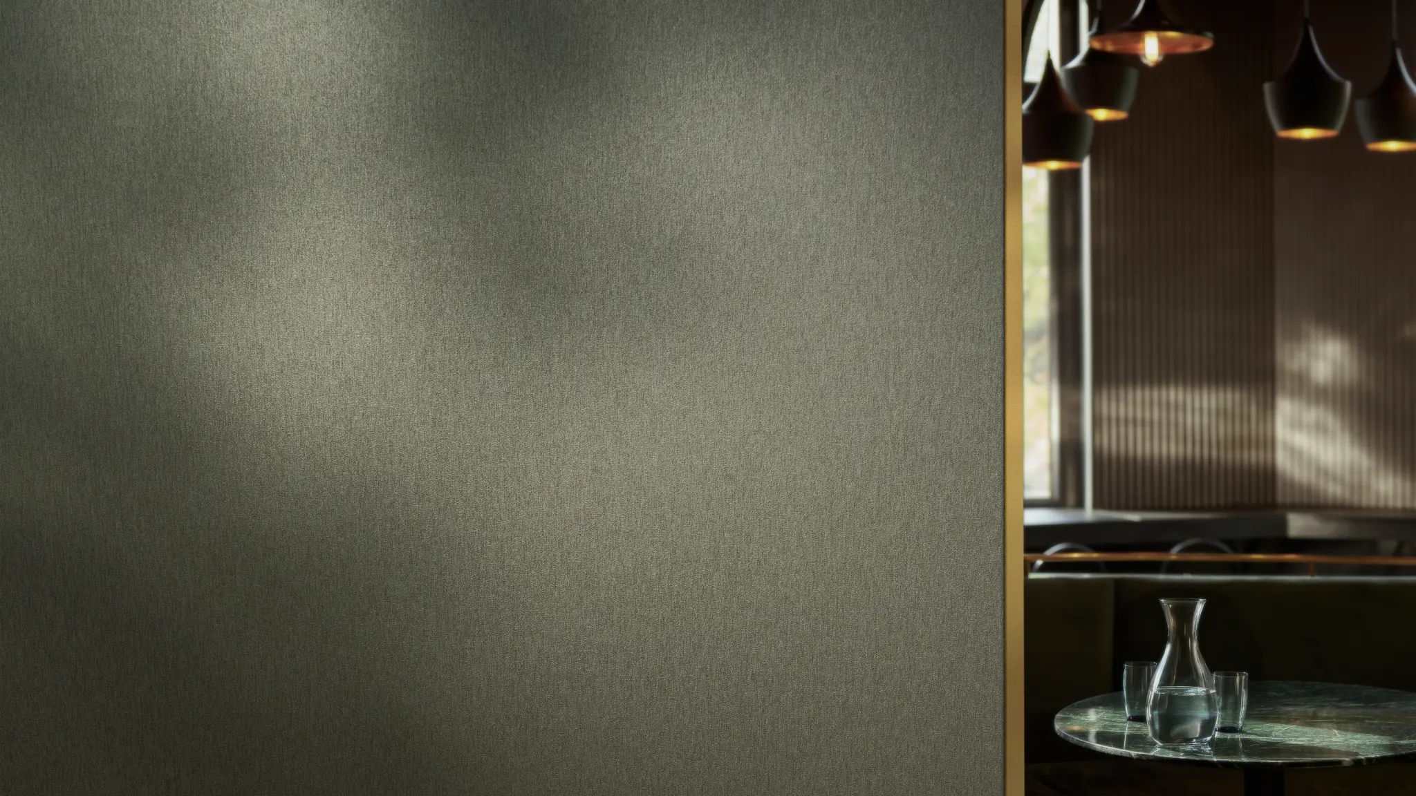 Vescom Stellar vinyl wallcovering catching the light with a subtle, sophisticated shimmer.